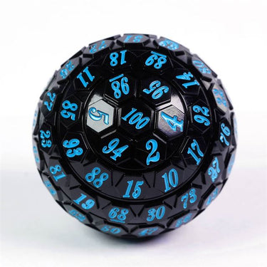 Black Raised Face Acrylic with Box - D100 RPG Dice